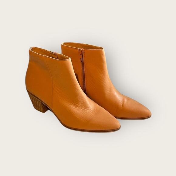 NEW Lucky Brand Tan Linnea 3 Leather Ankle Boots Women’s Size 10 (EU 40) - Picture 1 of 8